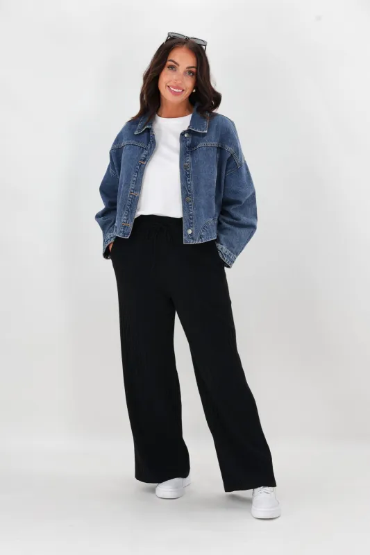 Shine On Label Sarcodia Rib Knit Pant Black sold by Shine On