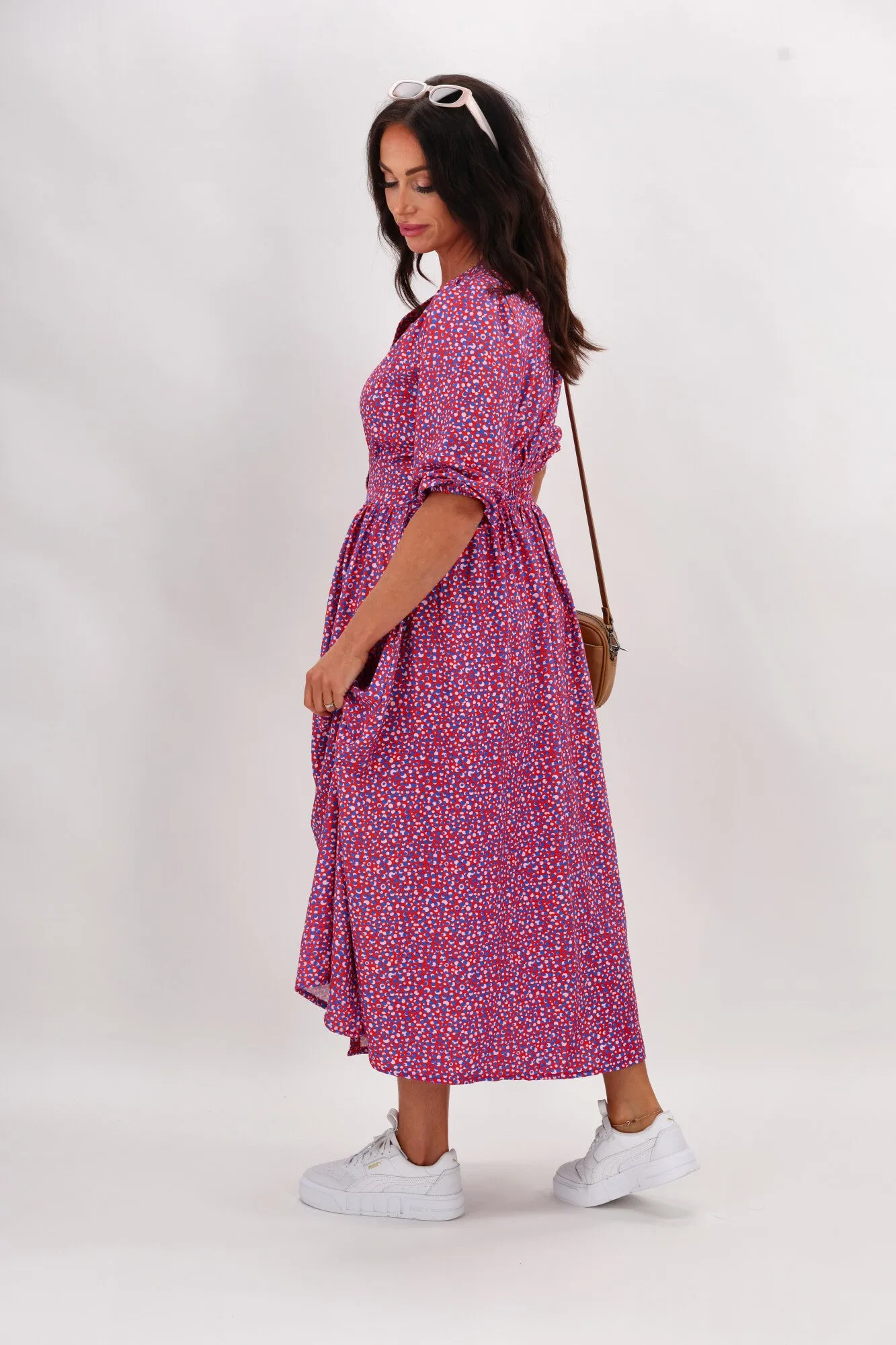 Sunday Boho Liza 3/4 Sleeve Midi Dress Multi sold by Shine On product image thumbnail 4