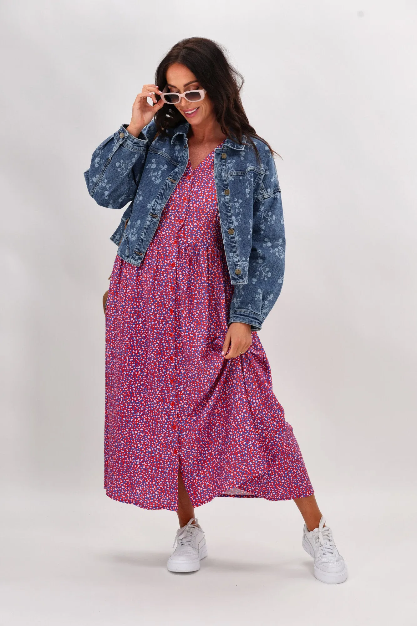 Sunday Boho Liza 3/4 Sleeve Midi Dress Multi sold by Shine On product image thumbnail 2