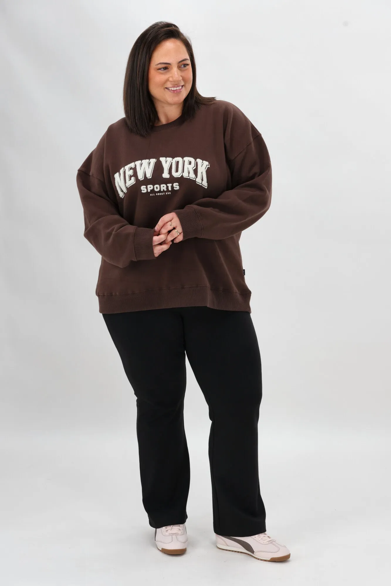 All About Eve NYC Sports Relaxed Crew Brown sold by Shine On product image thumbnail 5