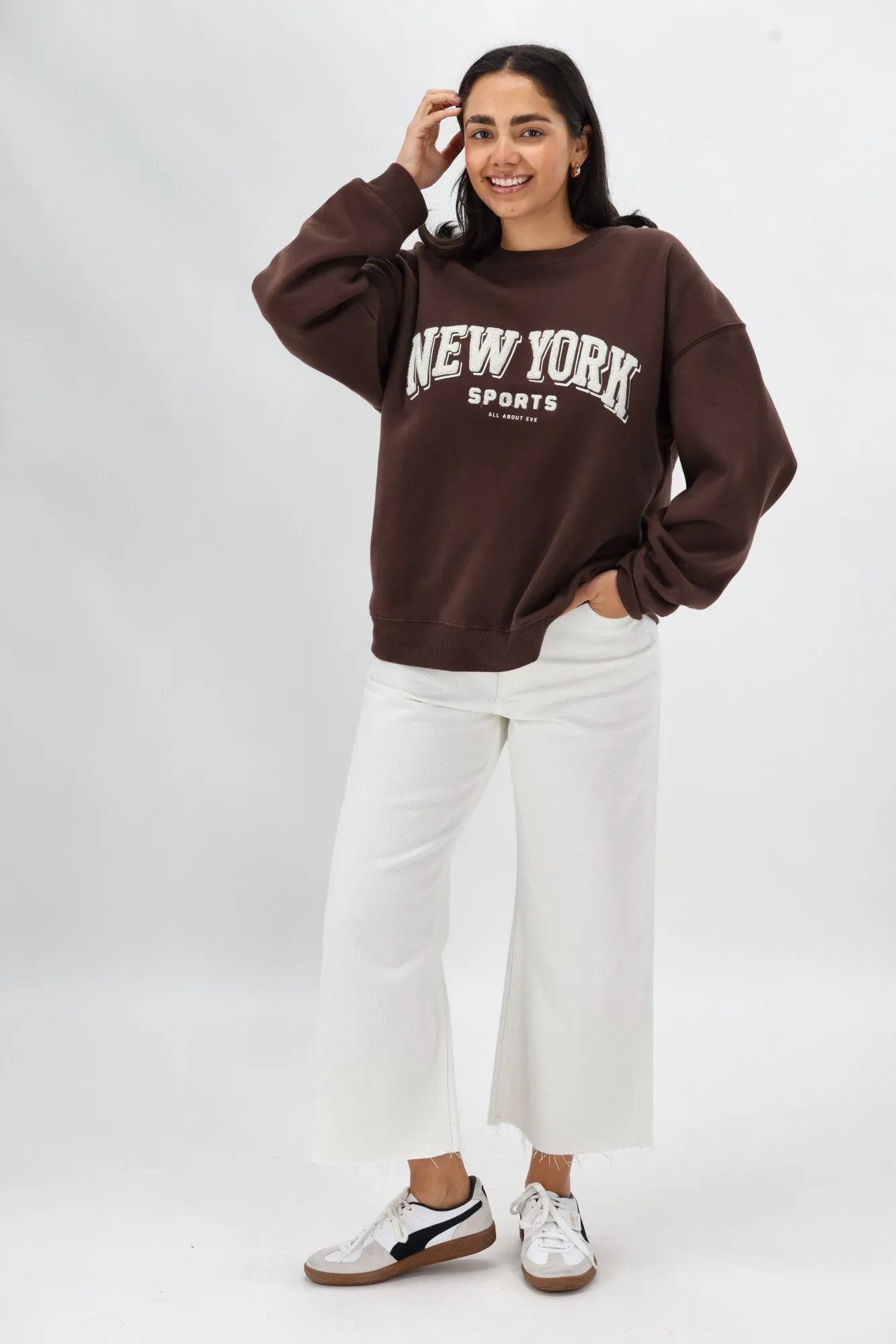 All About Eve NYC Sports Relaxed Crew Brown sold by Shine On product image thumbnail 4
