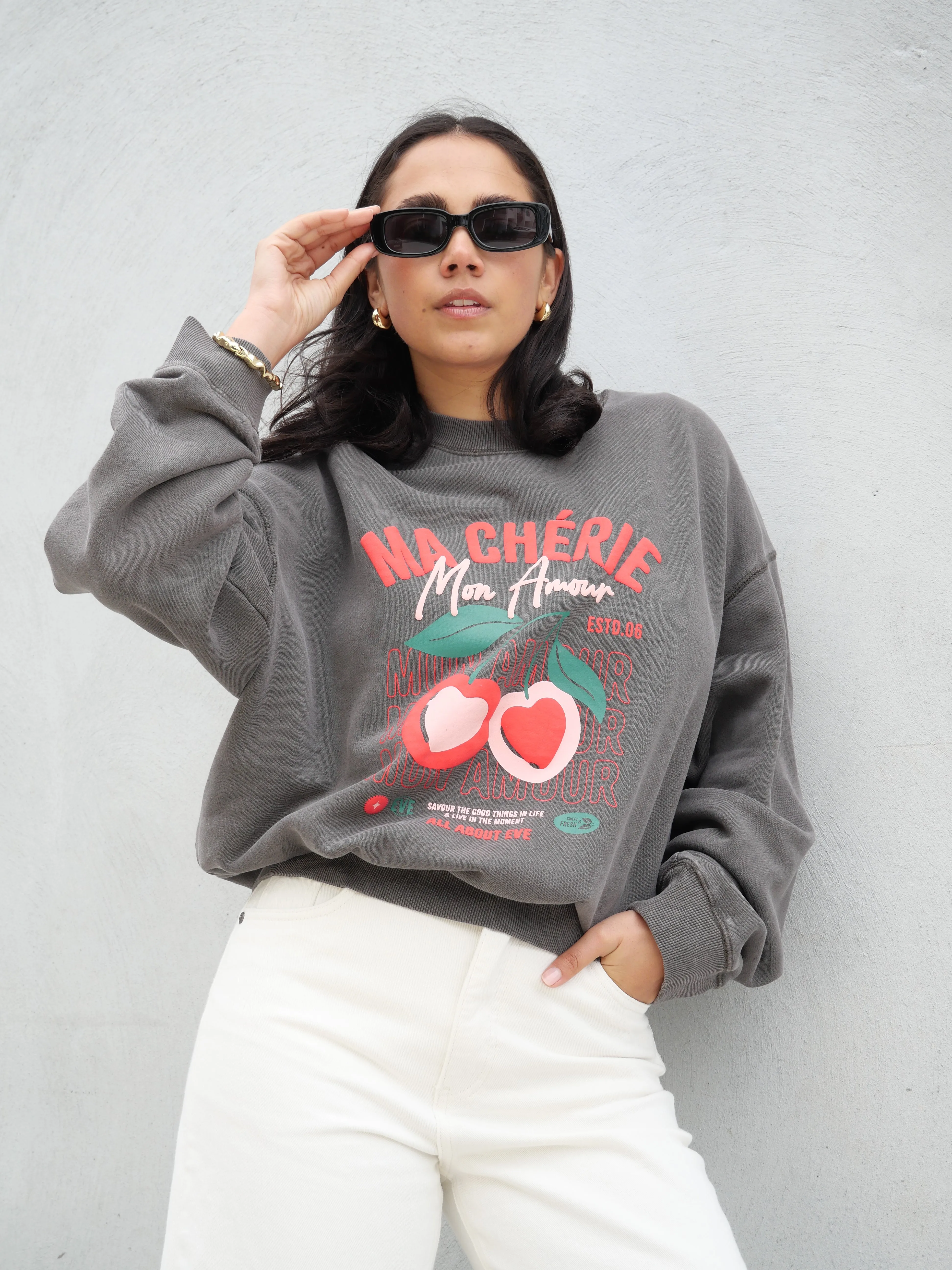 All About Eve Cherry Box Crew Charcoal sold by Shine On