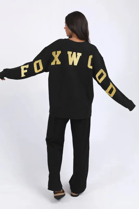 Foxwood Metallic Interval Crew Black And Gold Pre-Order Due Late Sept sold by Shine On