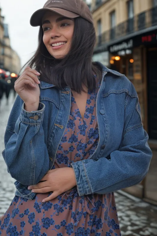 Gloss The Label Amilie Button Front Midi Dress Chocolate Floral sold by Shine On