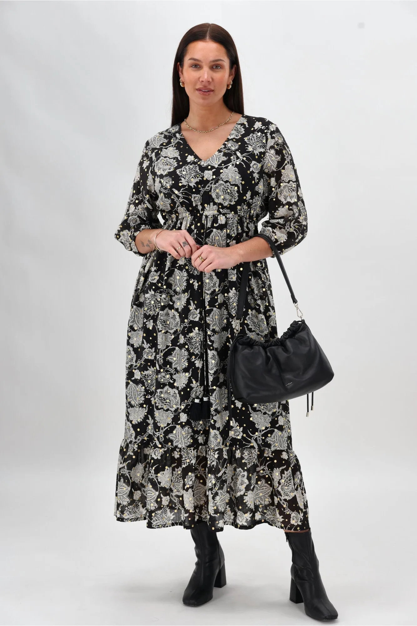 Sunday Boho Rochelle Midi Dress Print Black sold by Shine On product image thumbnail 2