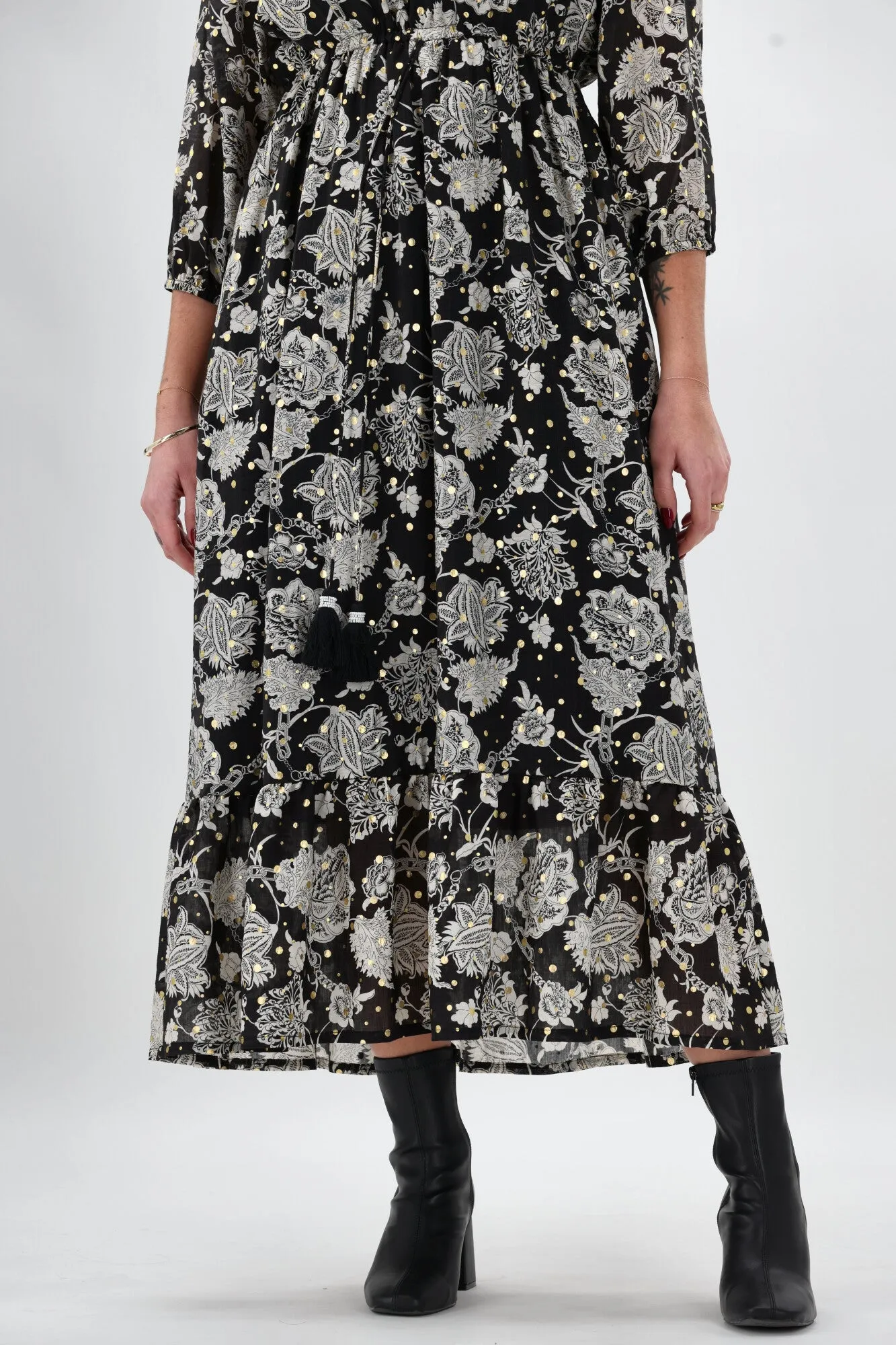 Sunday Boho Rochelle Midi Dress Print Black sold by Shine On product image thumbnail 5