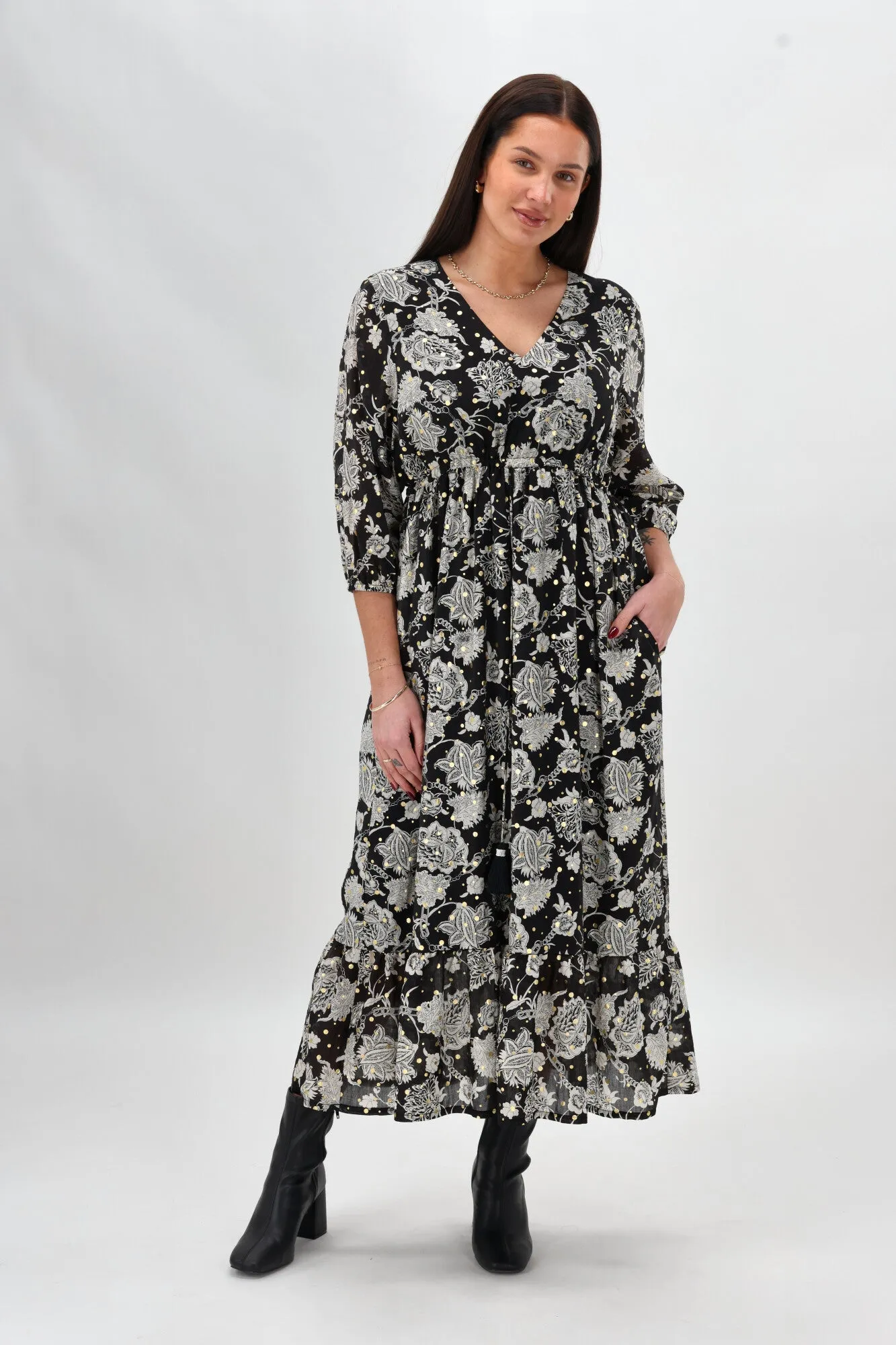 Sunday Boho Rochelle Midi Dress Print Black sold by Shine On product image thumbnail 4