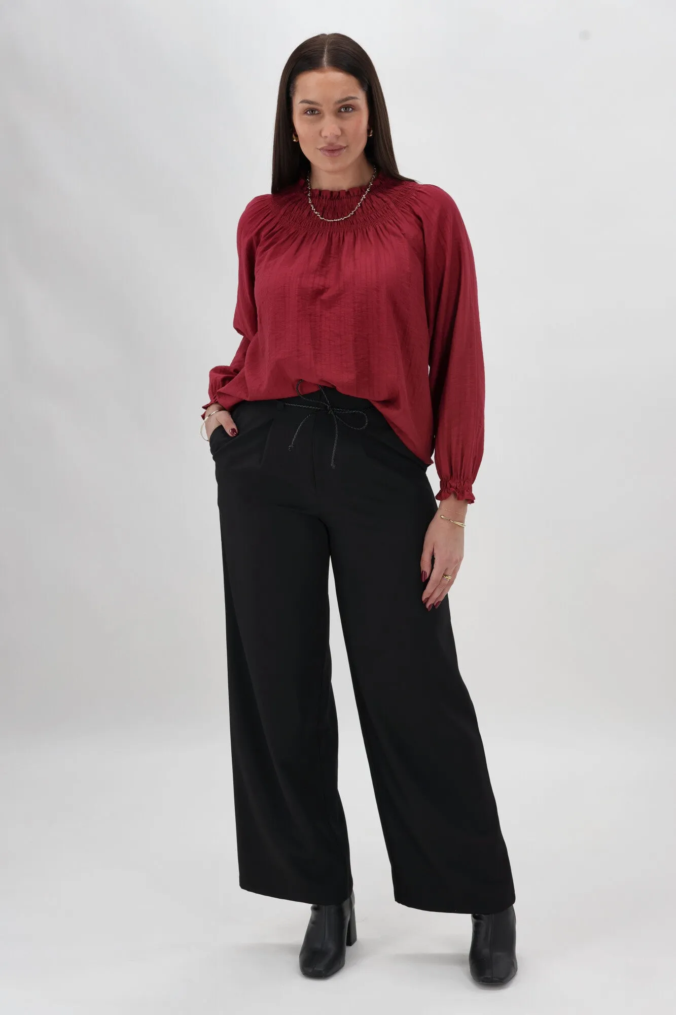 Gloss The Label Kymani Belted Pant Black sold by Shine On