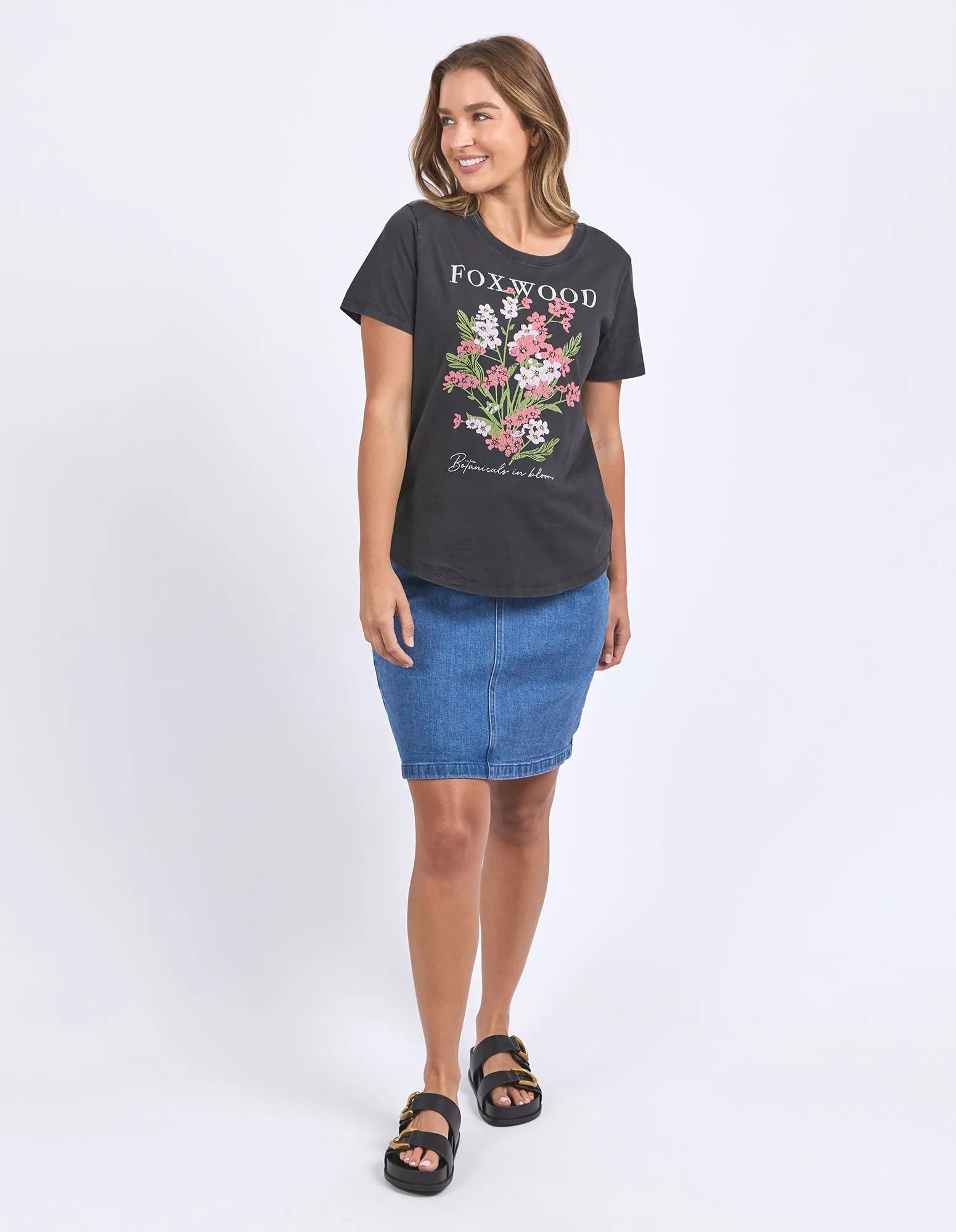 Foxwood Flower Block Tee Washed Black sold by Shine On product image thumbnail 5