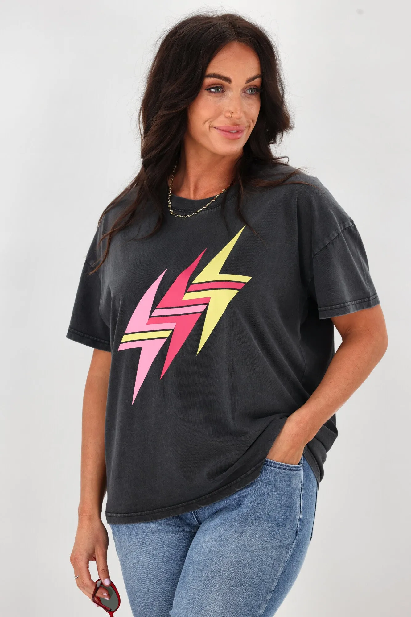 Rebel Club Bolted Tee Washed Black sold by Shine On product image thumbnail 3