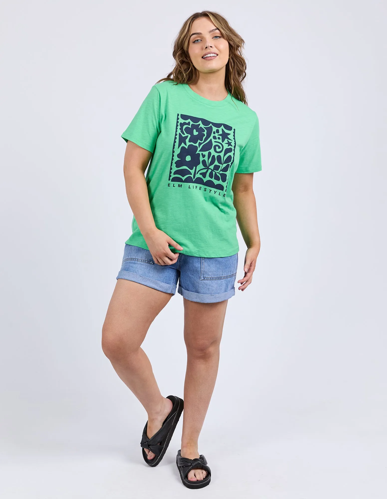 Elm Winona Tee Spring Green sold by Shine On