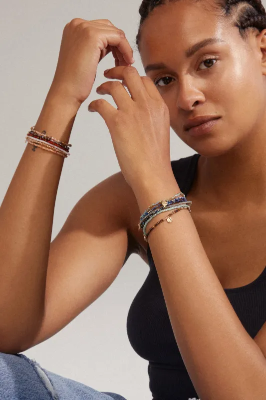 Pilgrim Indie Bracelet Gold Plated Green sold by Shine On