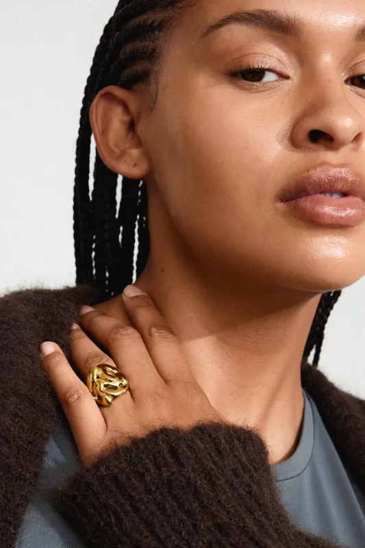 Pilgrim Luca Recycled Ring Gold Plated sold by Shine On