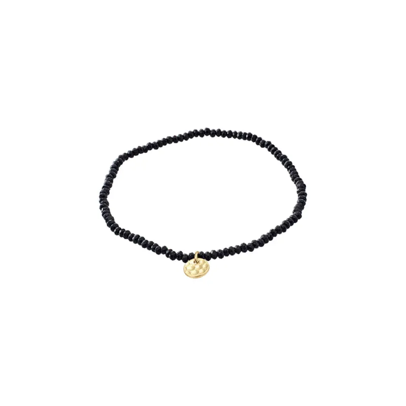 Pilgrim Indie Bracelet Gold Plated Black sold by Shine On