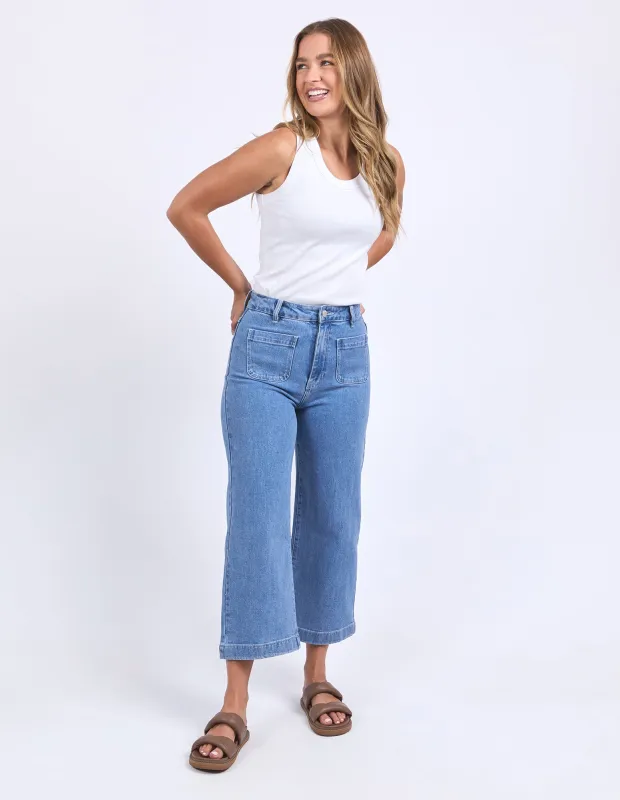 Foxwood Sarah Crop Jean Light Blue sold by Shine On