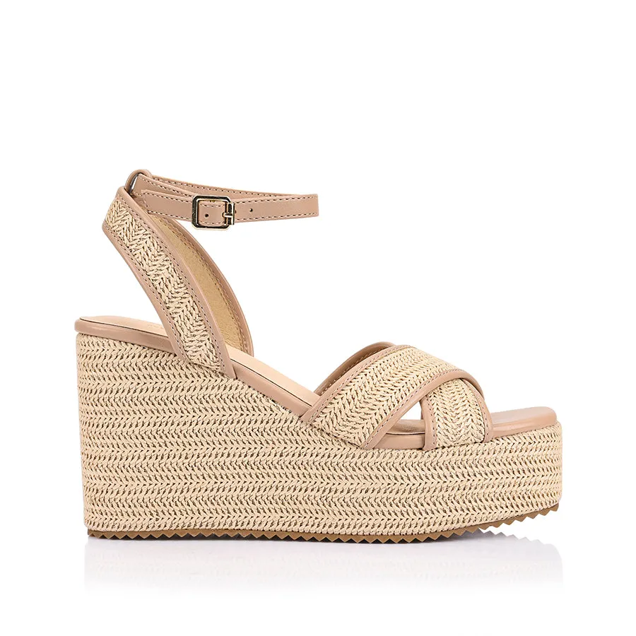 Verali Callipo Wedge Heel Beige Raffia sold by Shine On product image thumbnail 3