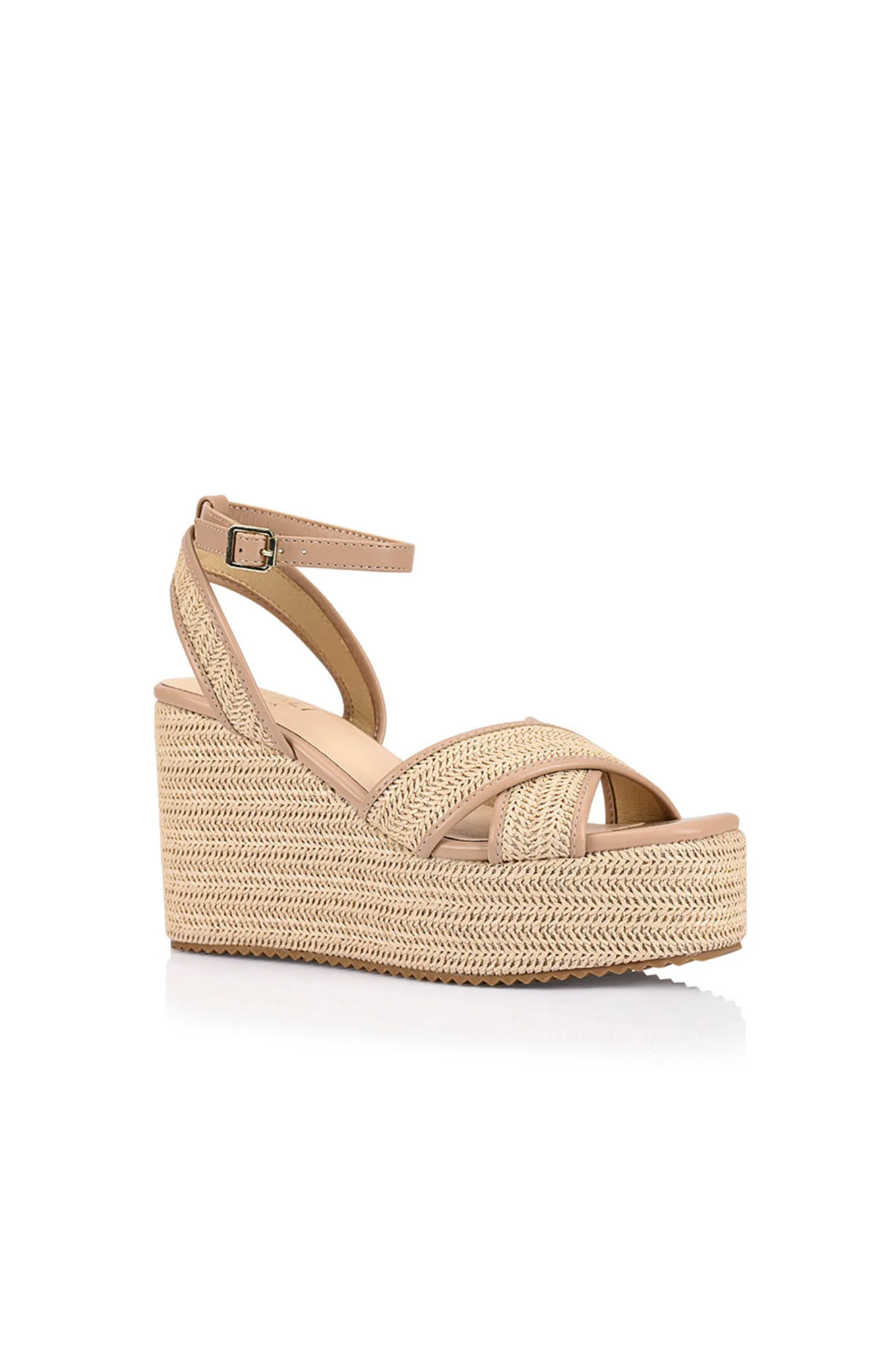 Verali Callipo Wedge Heel Beige Raffia sold by Shine On