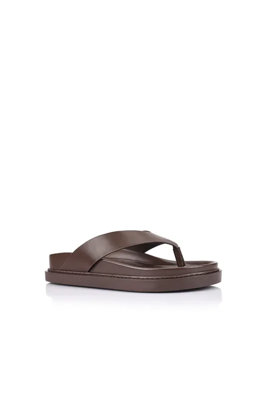 Verali Bridget Jandal Chocolate Brown sold by Shine On