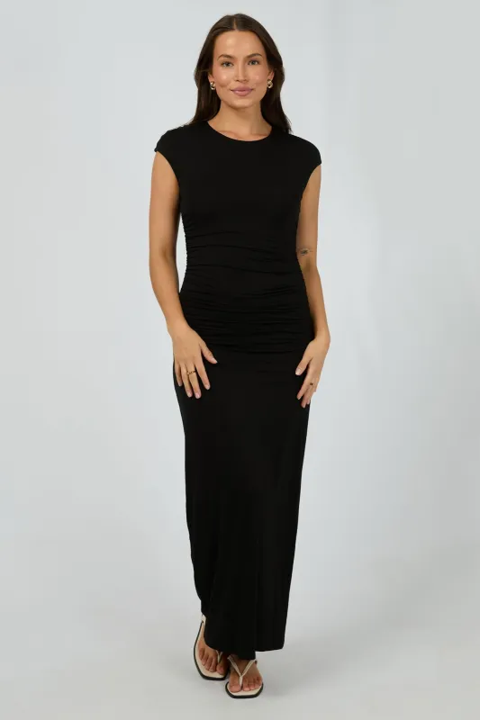 Silent Theory Raye Maxi Dress Black sold by Shine On