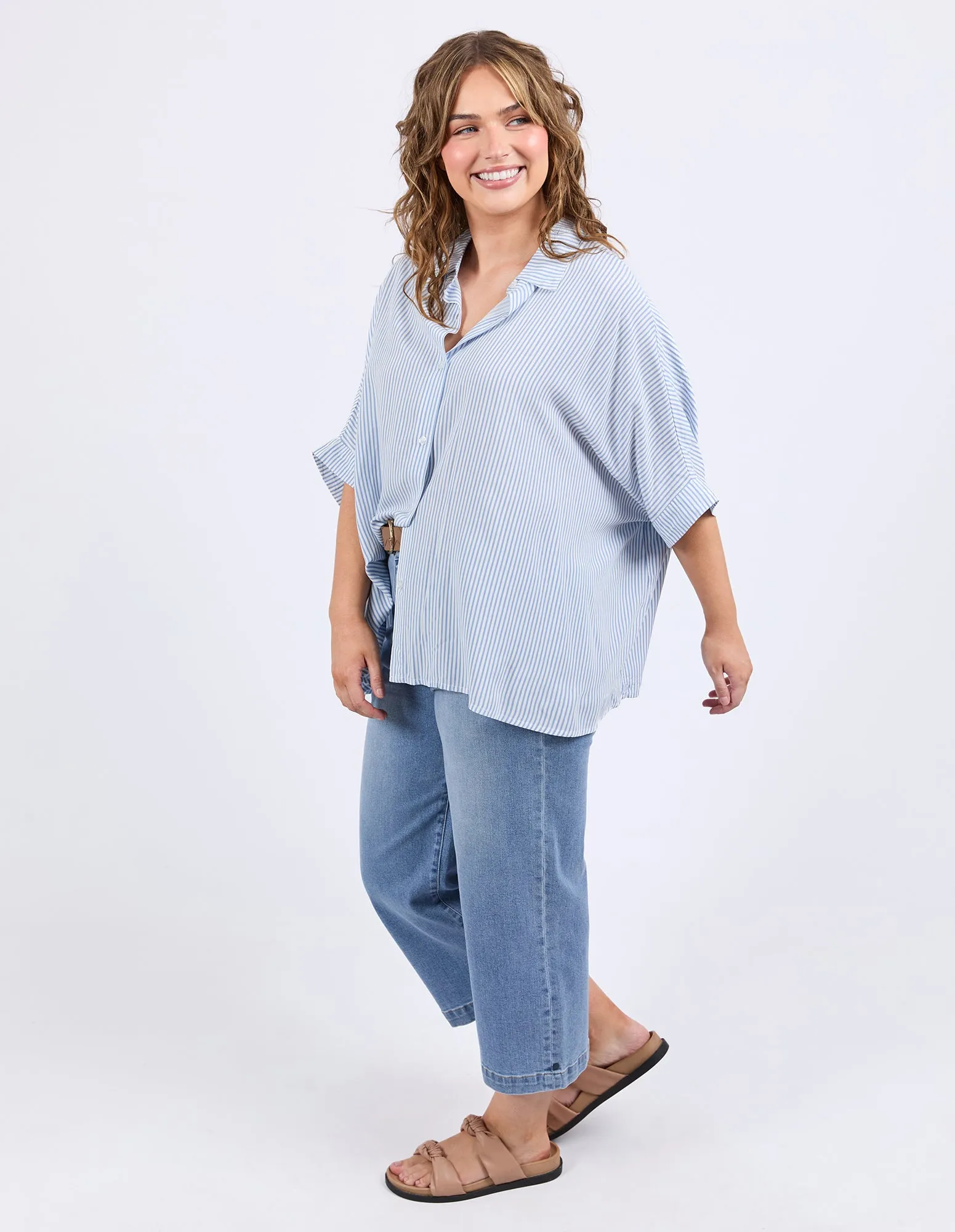 Elm Luna Shirt Dusk Blue Marshmallow Stripe sold by Shine On product image thumbnail 5