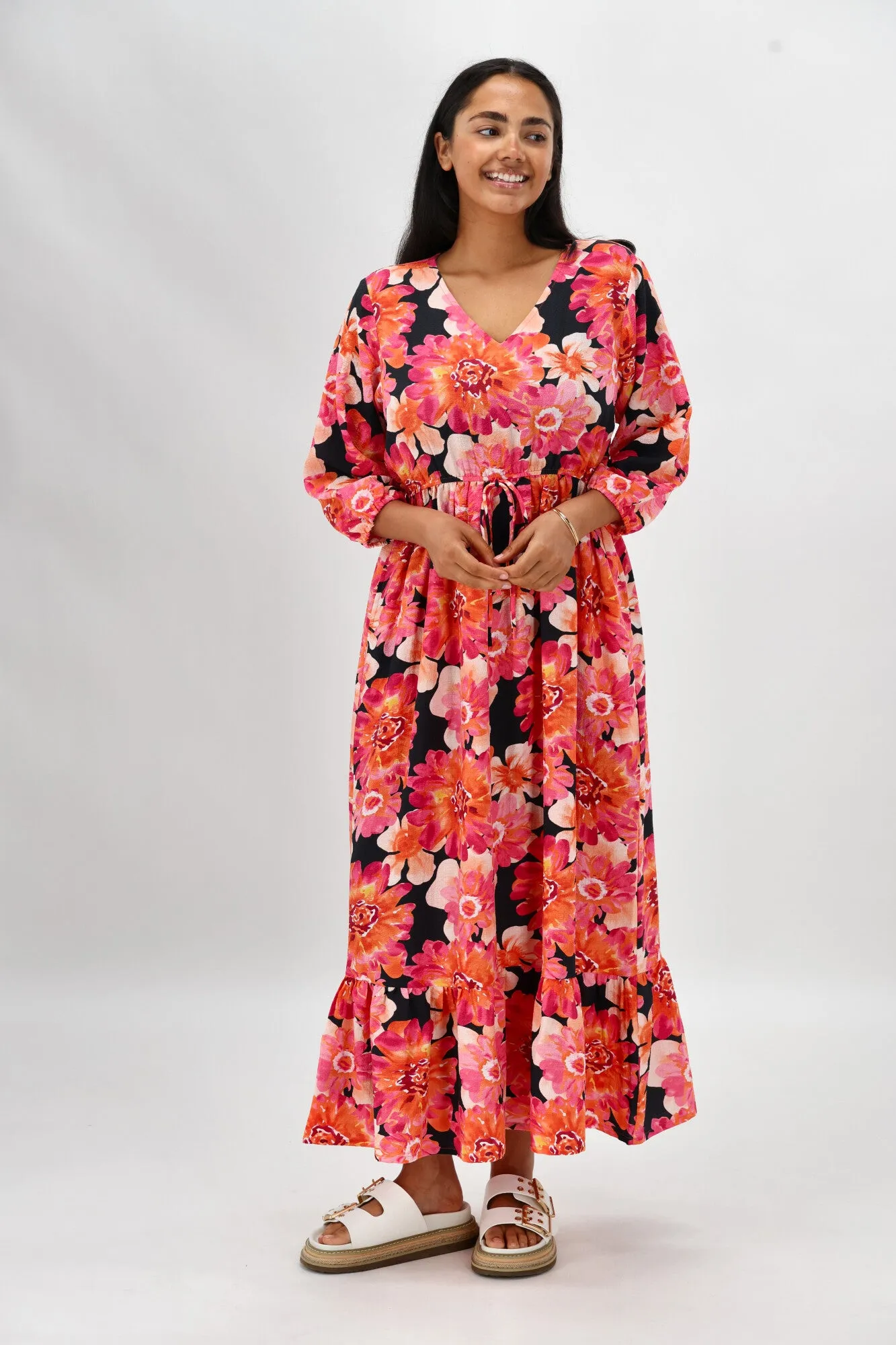 Sunday Boho Adina Dress Print Black Floral sold by Shine On