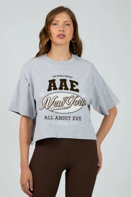 All About Eve Athletica Relaxed Crop Tee Grey Marle sold by Shine On
