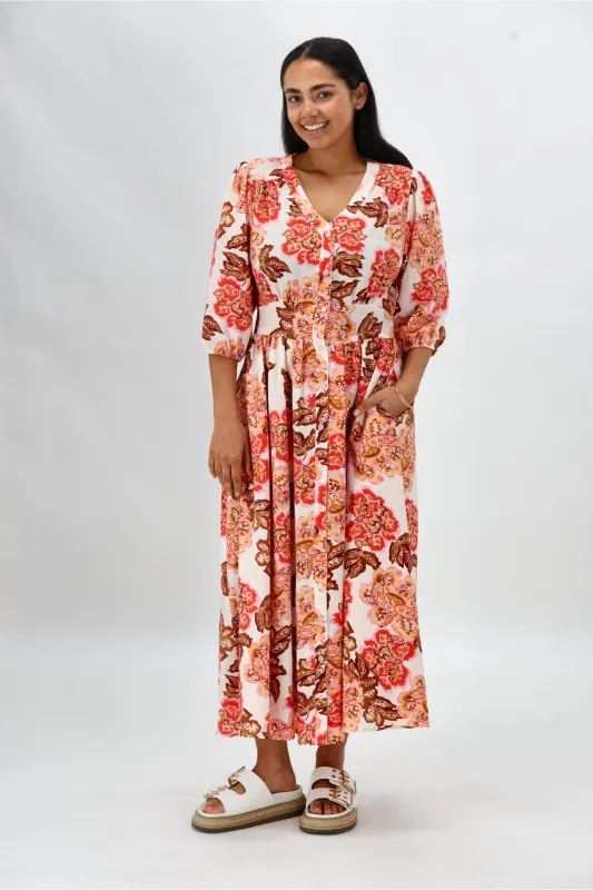 Sunday Boho Adina Dress Print Pink Floral sold by Shine On