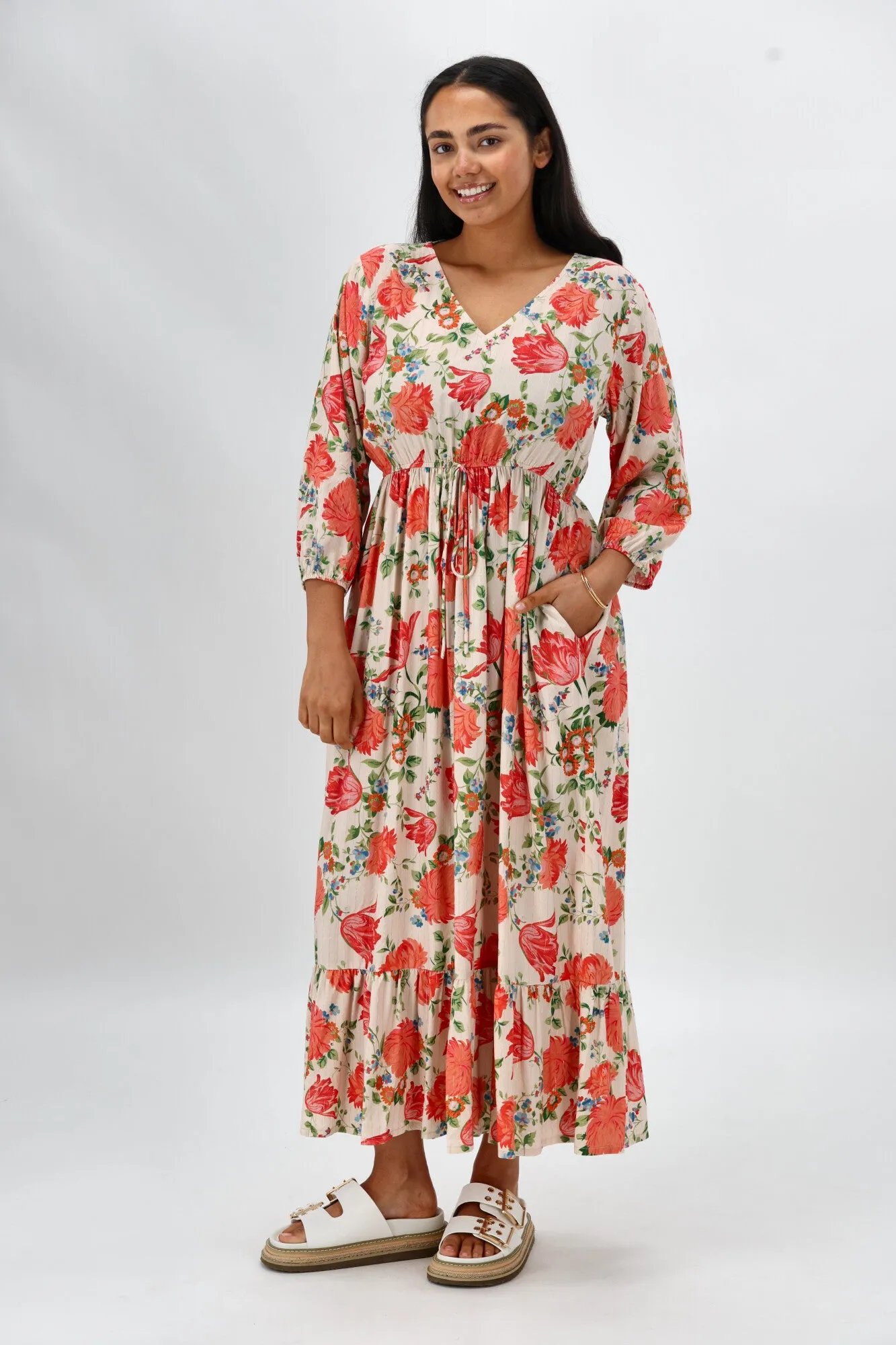Sunday Boho Lia Dress Print Floral Metallic sold by Shine On
