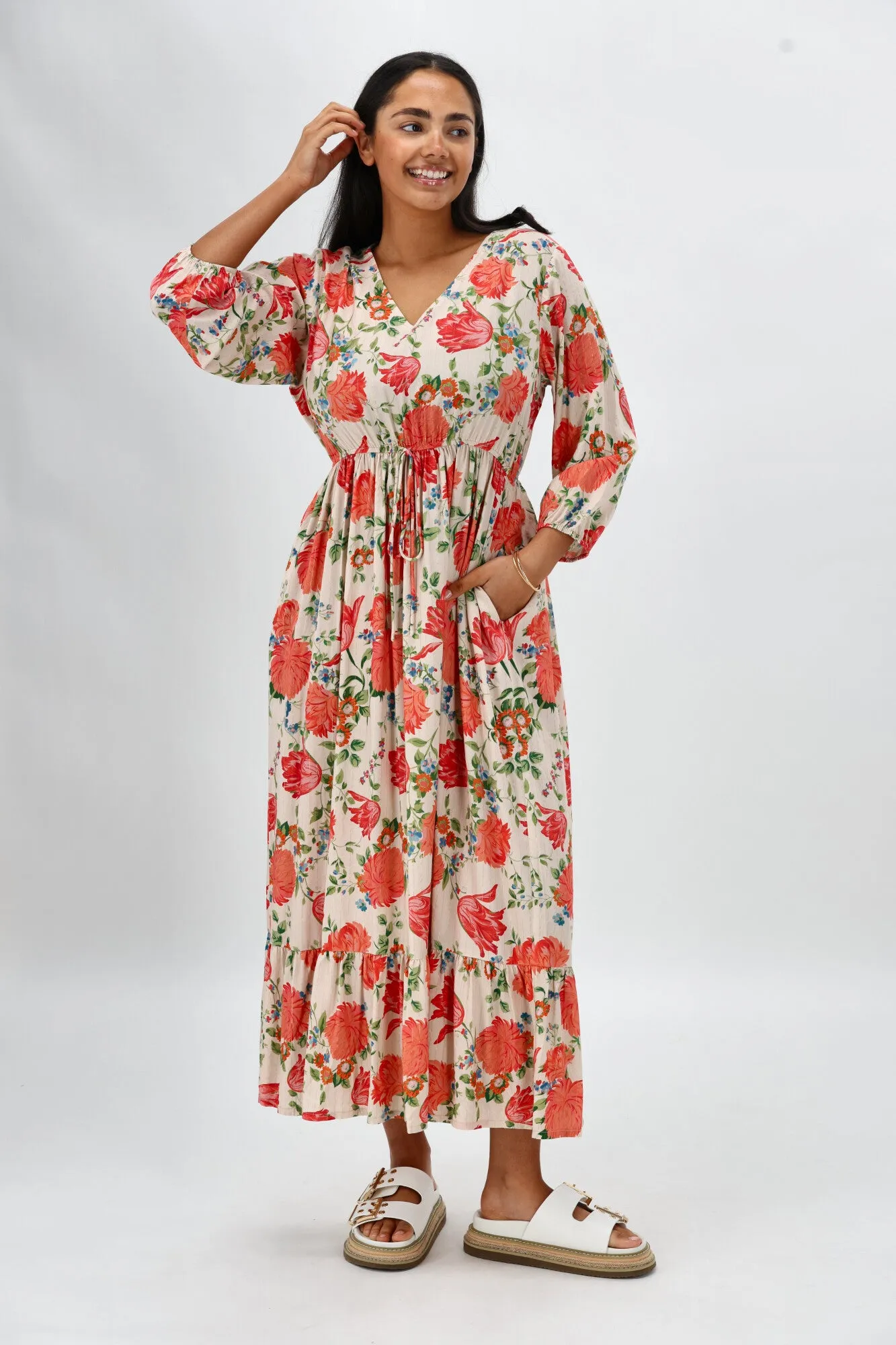 Sunday Boho Lia Dress Print Floral Metallic sold by Shine On product image thumbnail 2