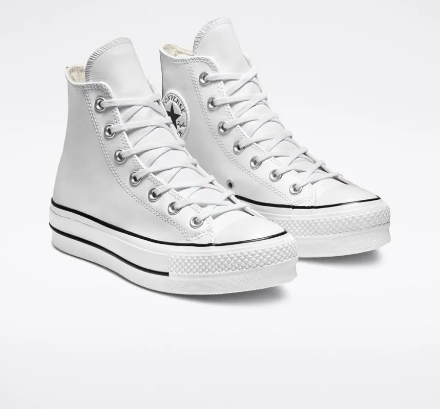 Converse Chuck Taylor All Star Lift Leather High White sold by Shine On