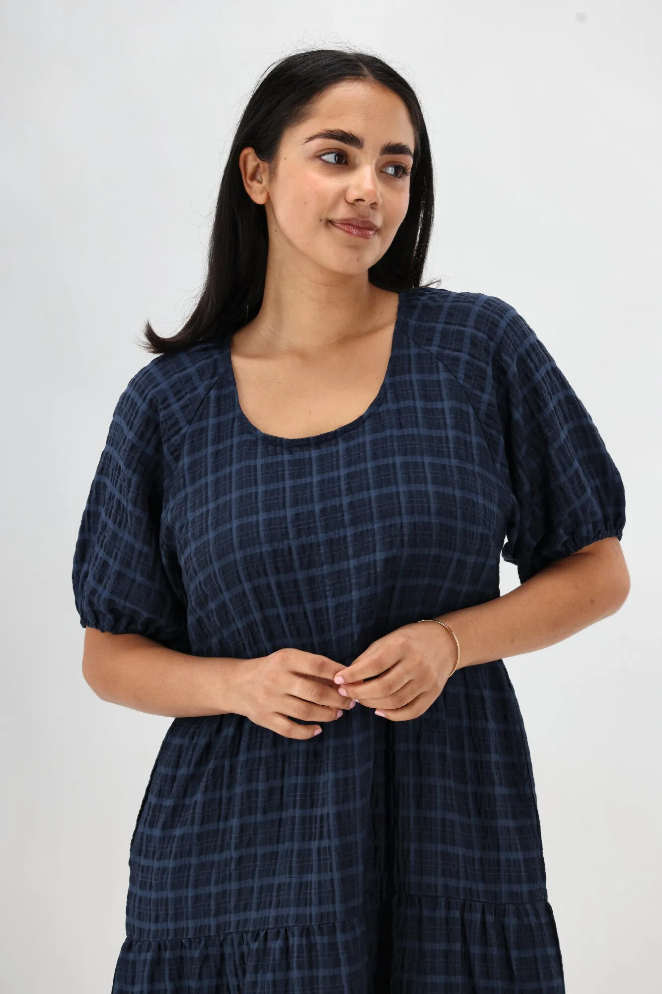 Shine On Label Odessa Tiered Midi Dress Dark Blue sold by Shine On product image thumbnail 3