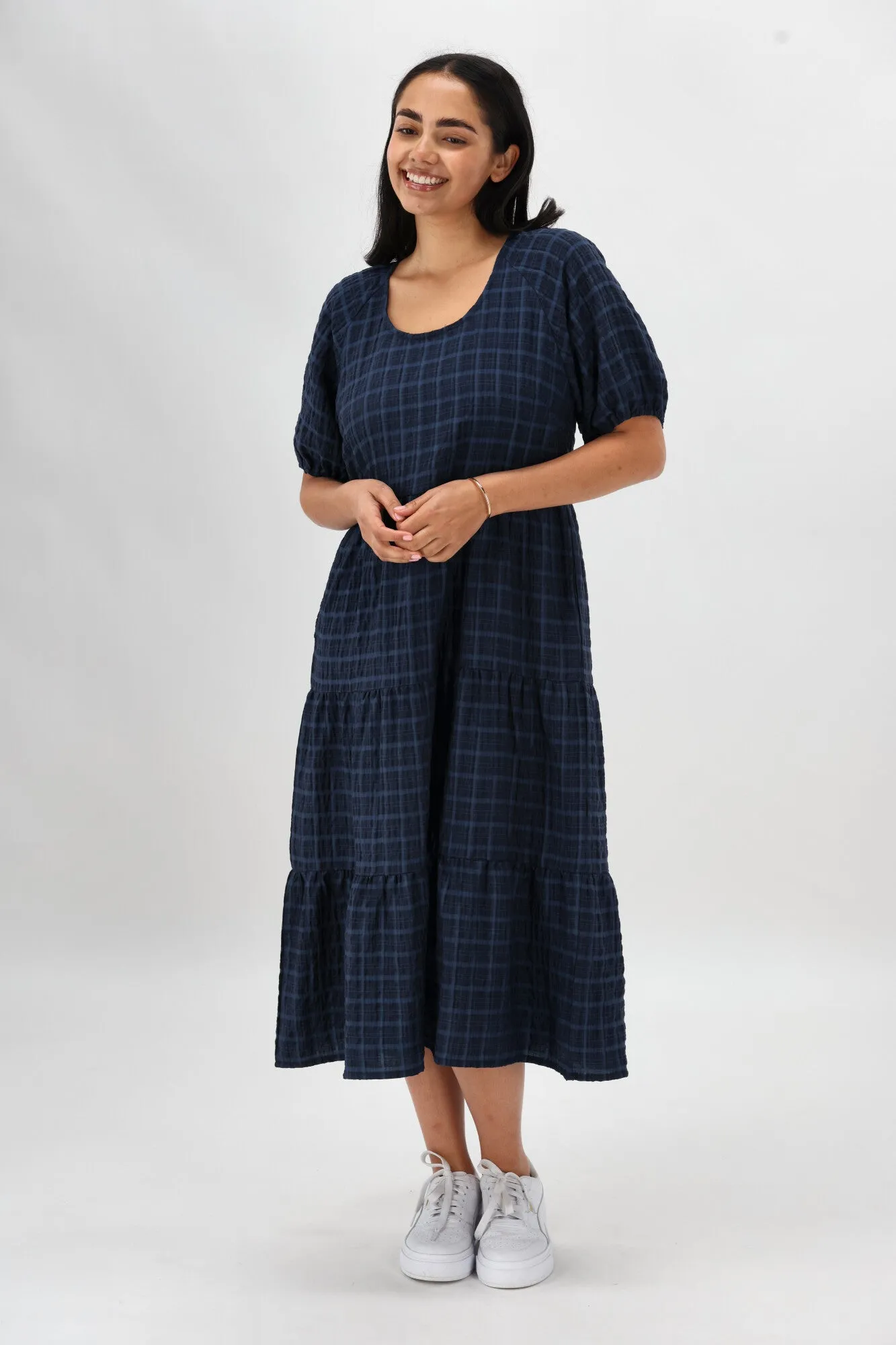 Shine On Label Odessa Tiered Midi Dress Dark Blue sold by Shine On product image thumbnail 4