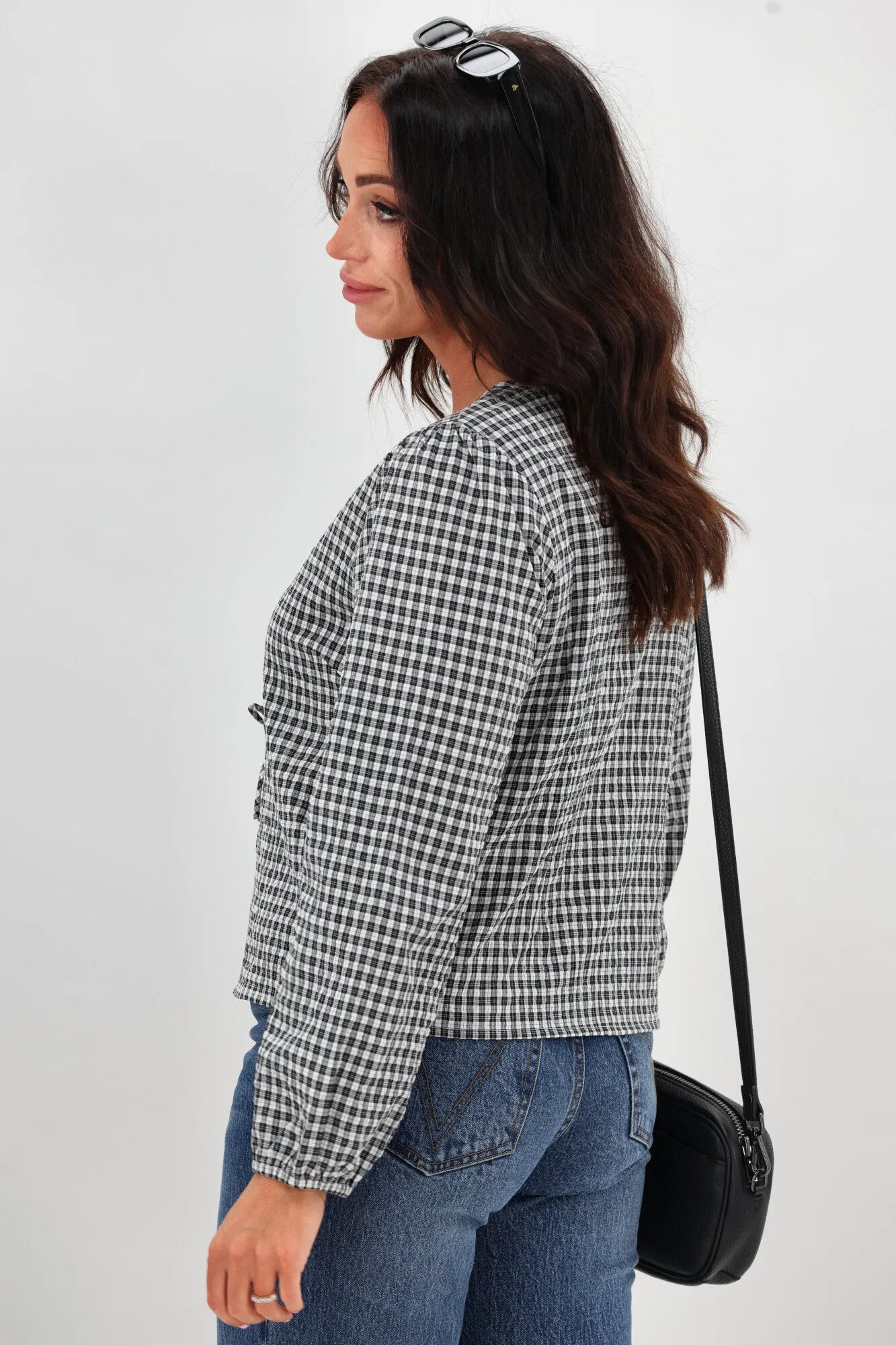Shine On Label Sharin Top Black Gingham sold by Shine On product image thumbnail 5