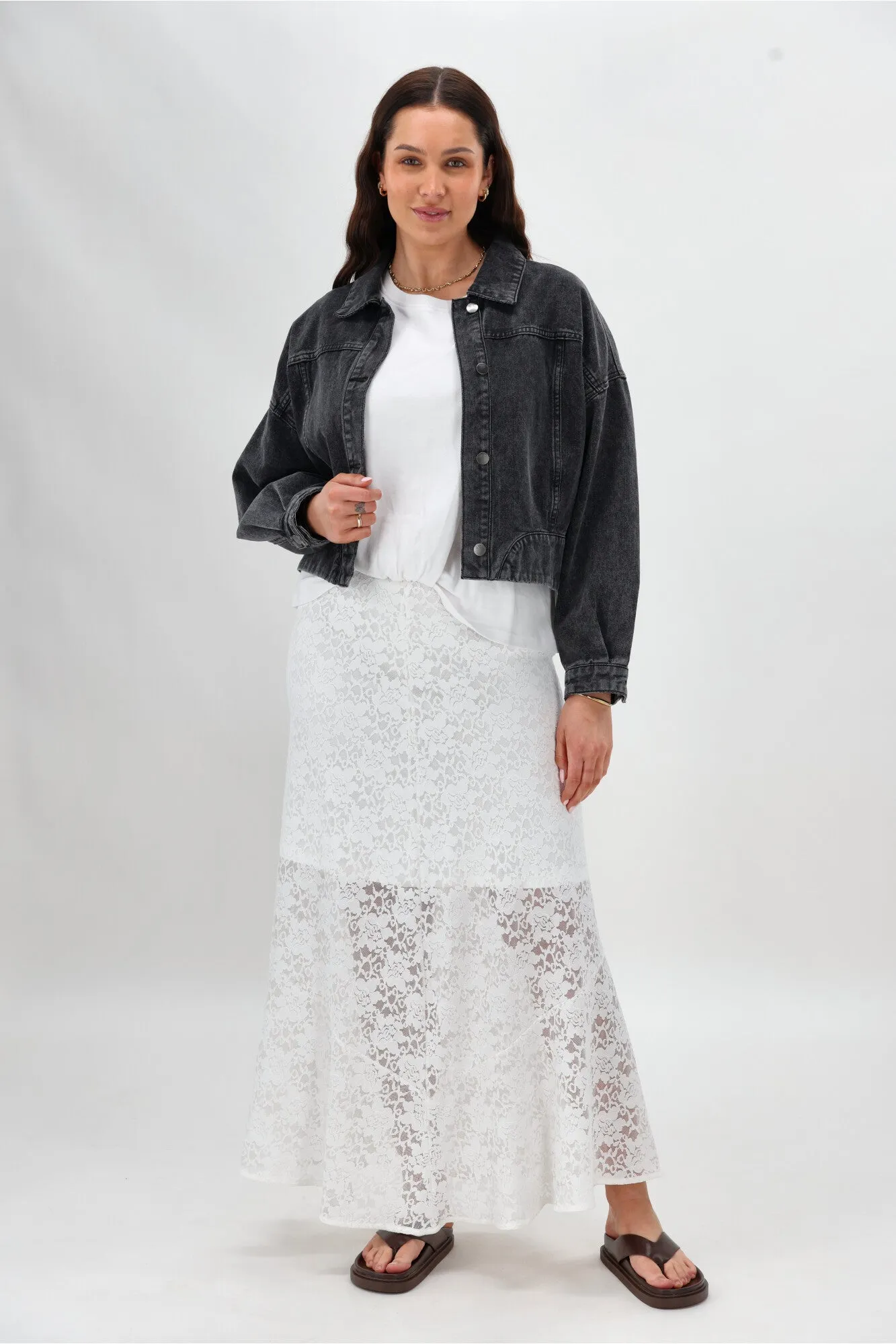 Ayva Opel Lace Maxi Skirt White Preorder Late September sold by Shine On product image thumbnail 5