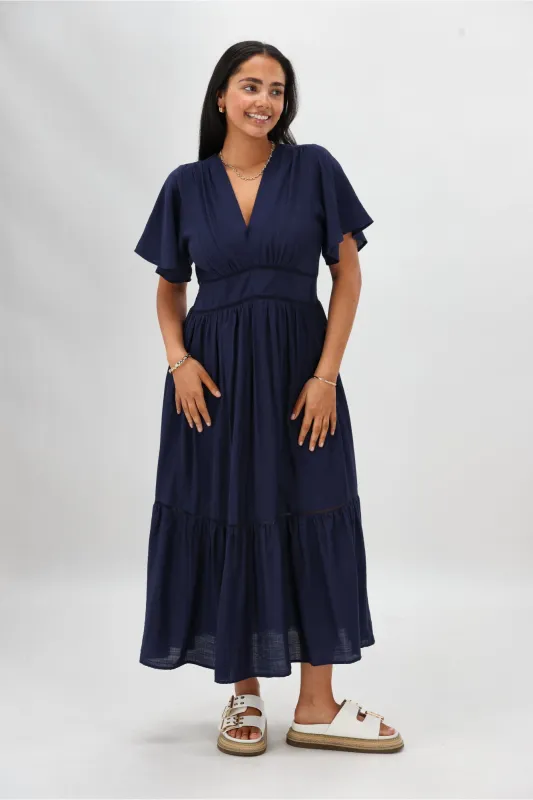 Gloss The Label Khyla Ladder Lace Dress Midnight sold by Shine On