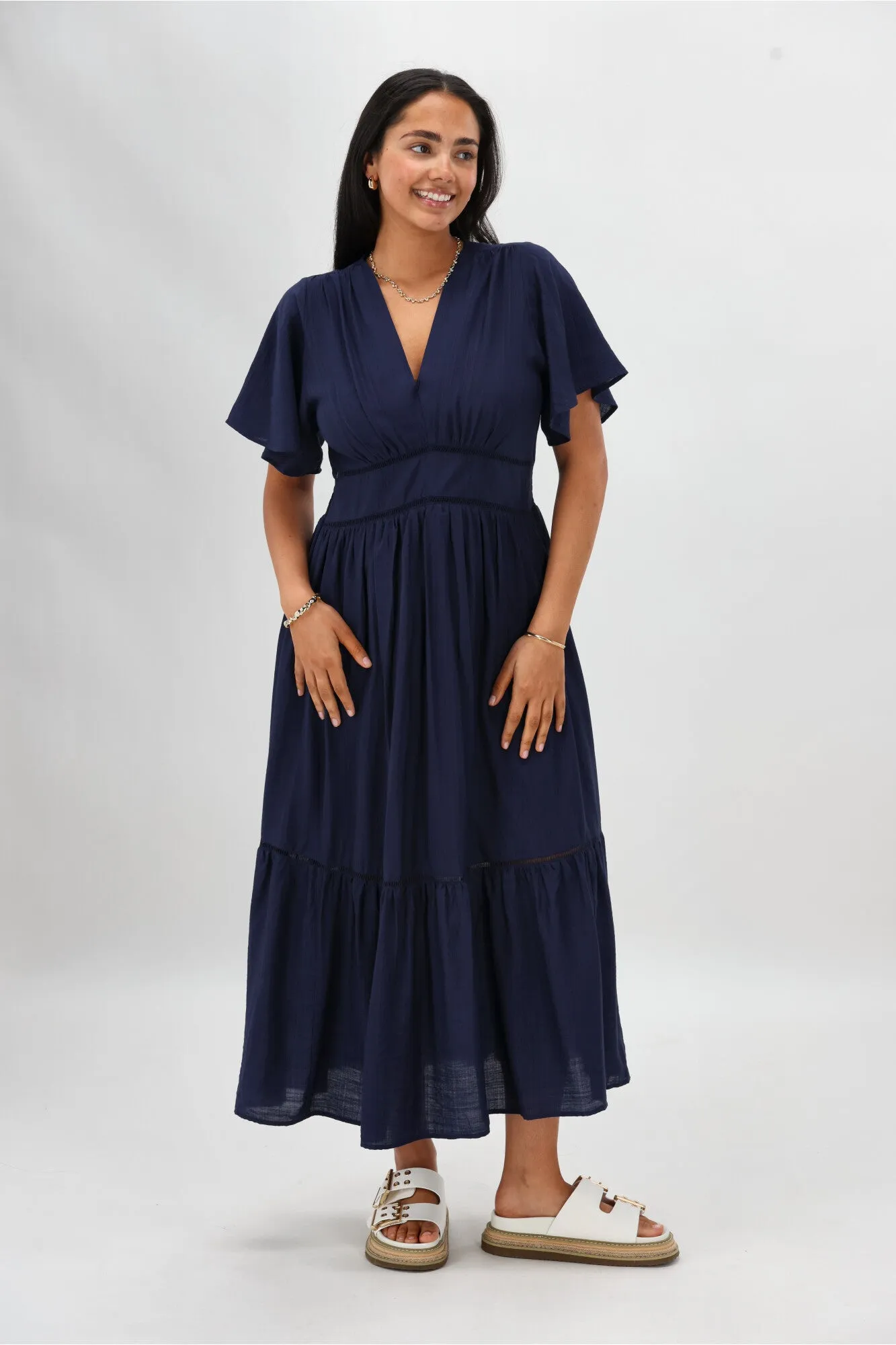 Gloss The Label Khyla Ladder Lace Dress Midnight sold by Shine On