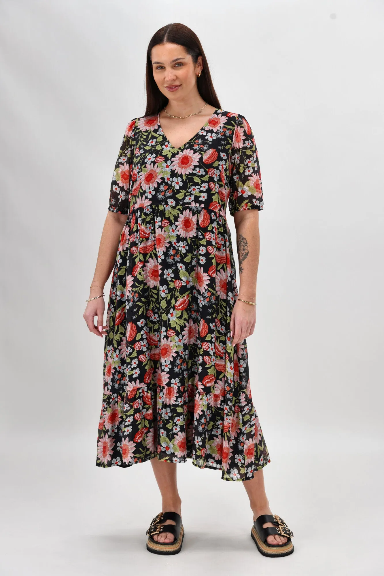 Shine On Label Luca Dress Black Floral sold by Shine On product image thumbnail 2