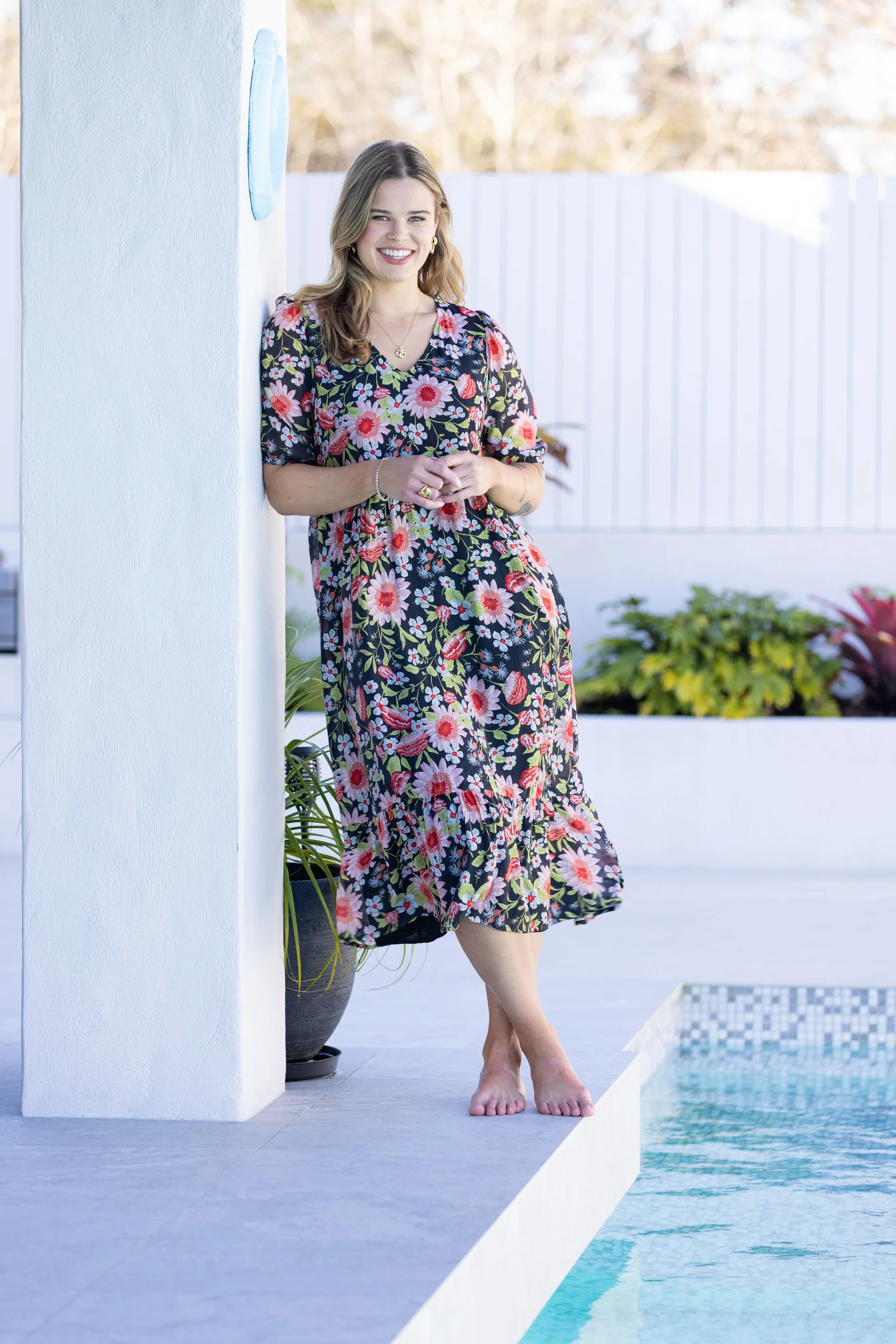 Shine On Label Luca Dress Black Floral sold by Shine On