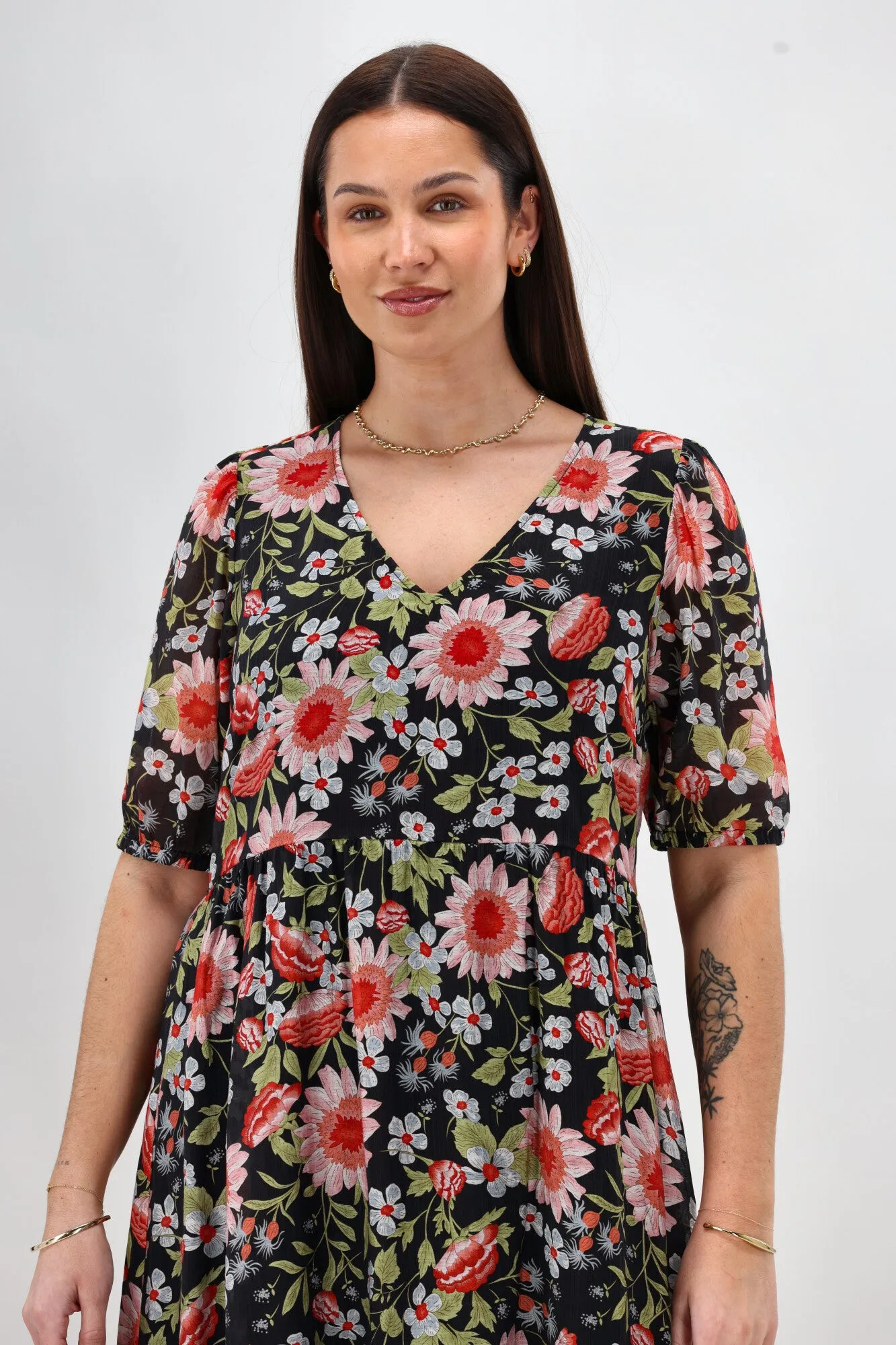 Shine On Label Luca Dress Black Floral sold by Shine On product image thumbnail 4