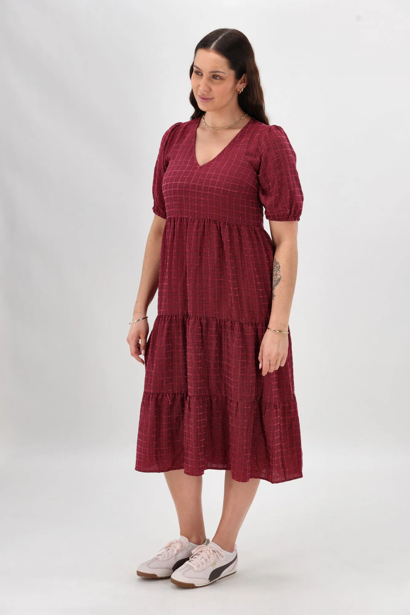 Shine On Label Luca Dress Pink Navy Check sold by Shine On product image thumbnail 5