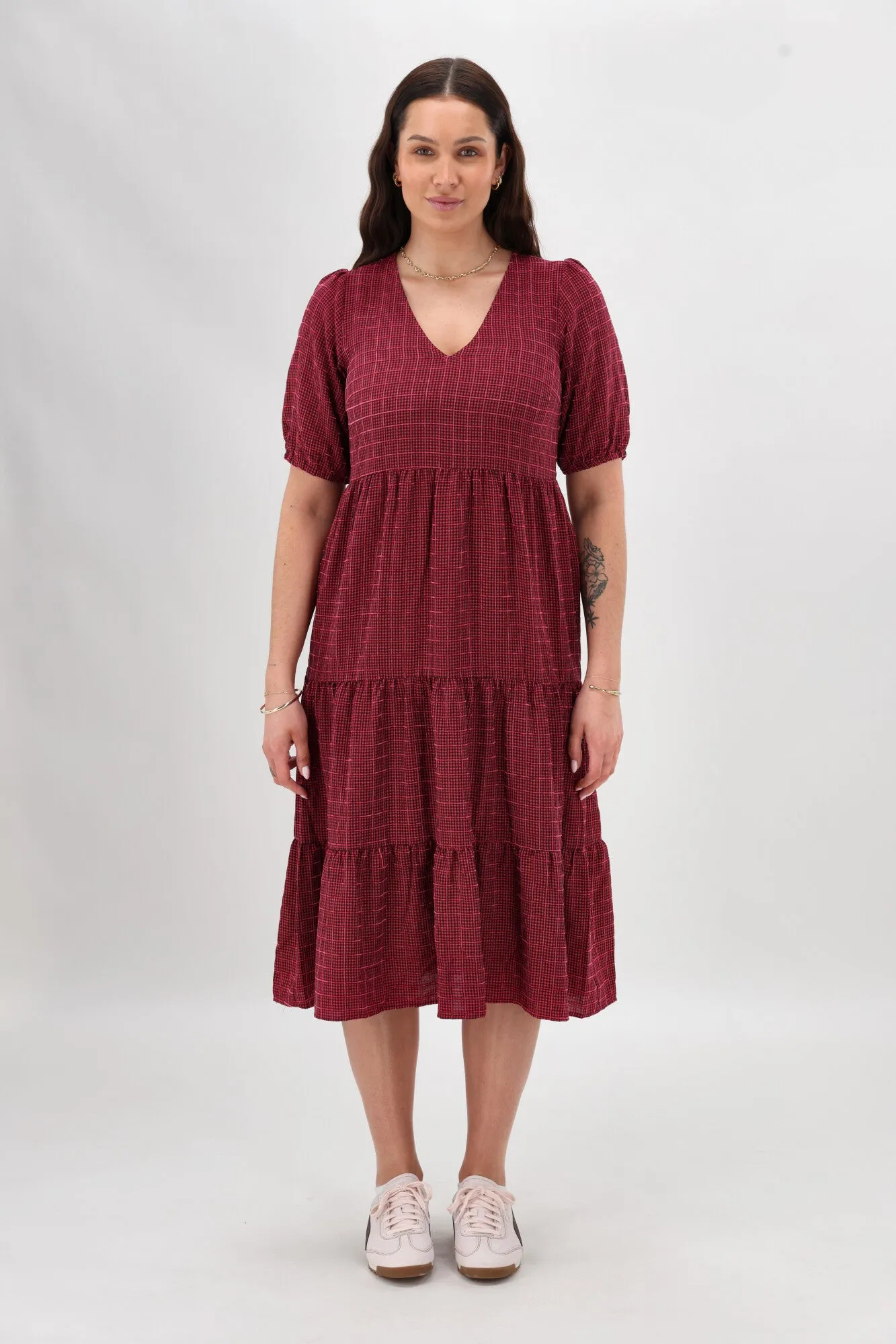 Shine On Label Luca Dress Pink Navy Check sold by Shine On product image thumbnail 3