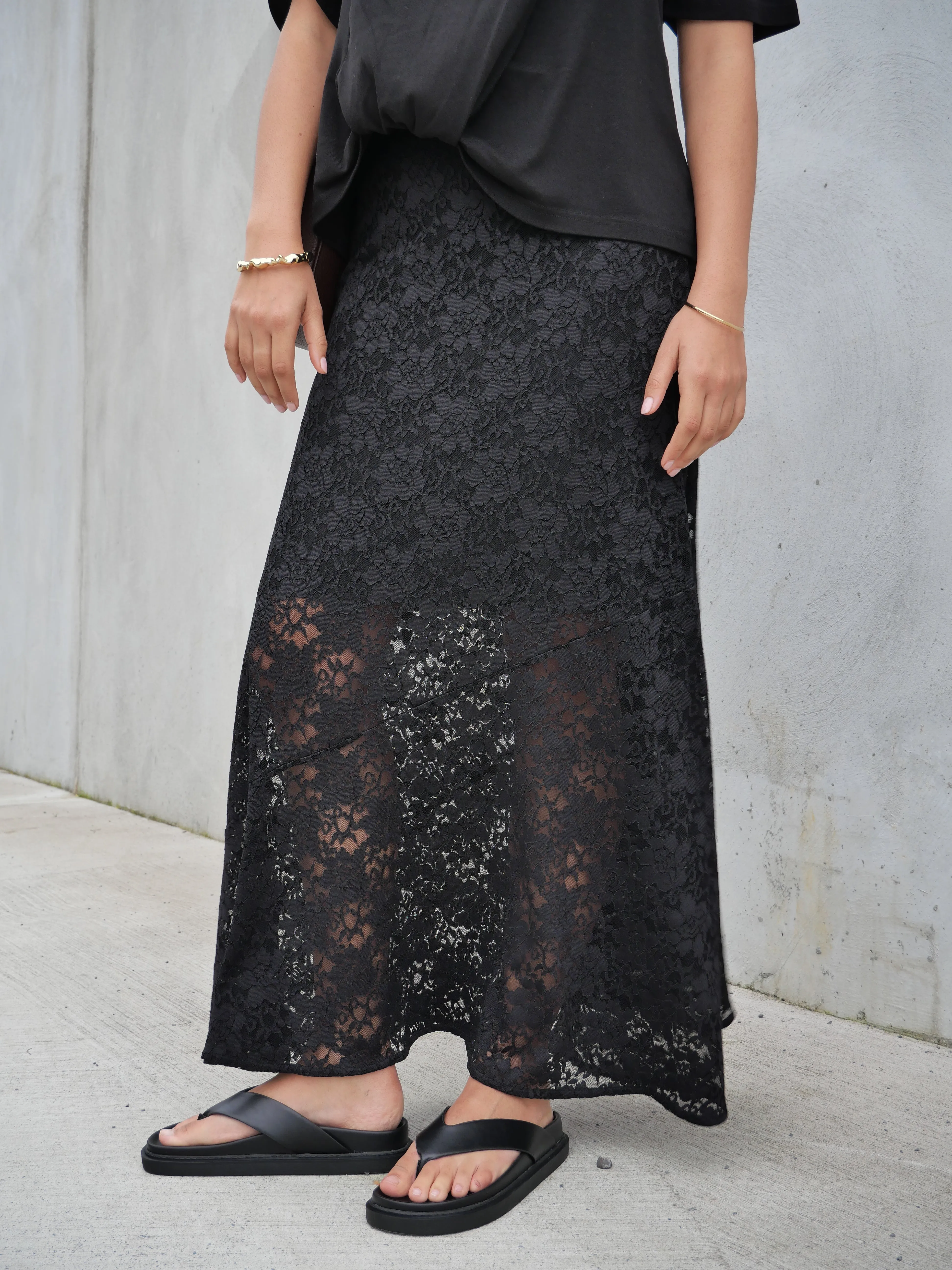 Ayva Opel Lace Maxi Skirt Black sold by Shine On product image thumbnail 3