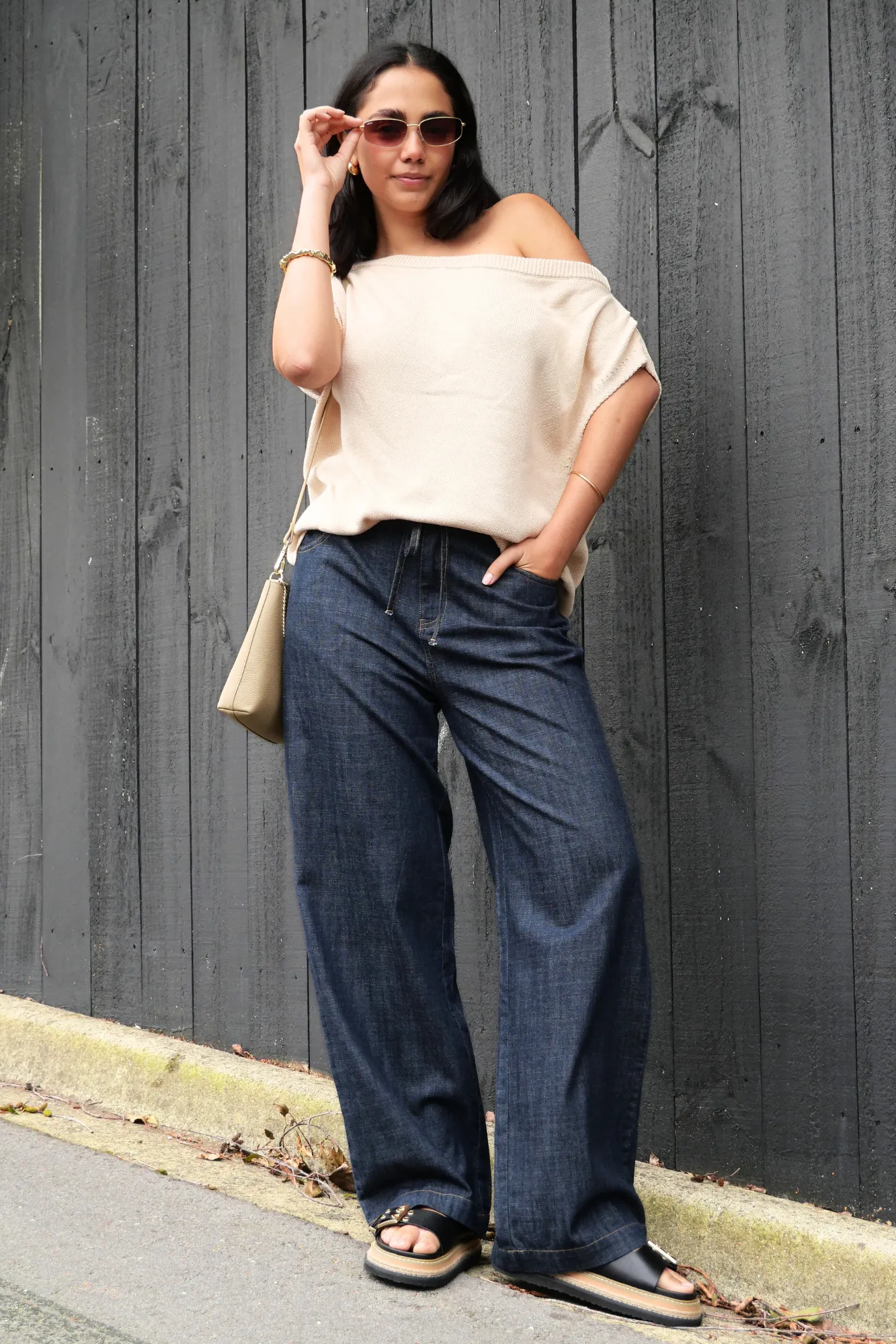 Ayva Remi Asym Knit Top Natural sold by Shine On product image thumbnail 3