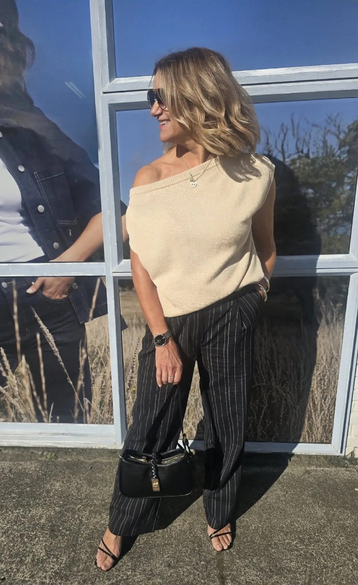 Ayva Remi Asym Knit Top Natural sold by Shine On