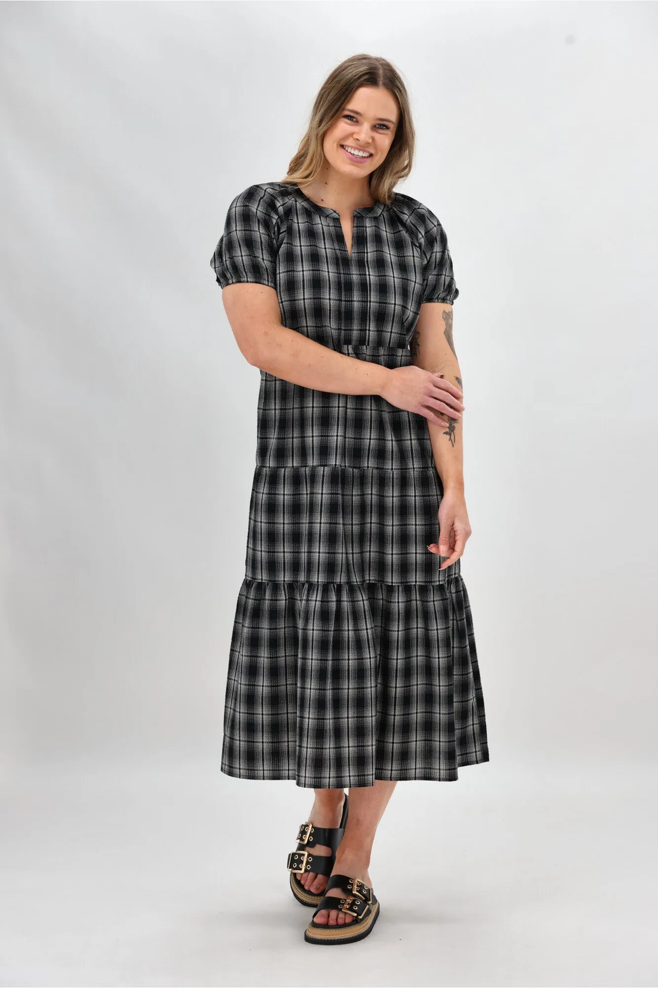Shine On Label Rita Midi Dress Black Check sold by Shine On product image thumbnail 2