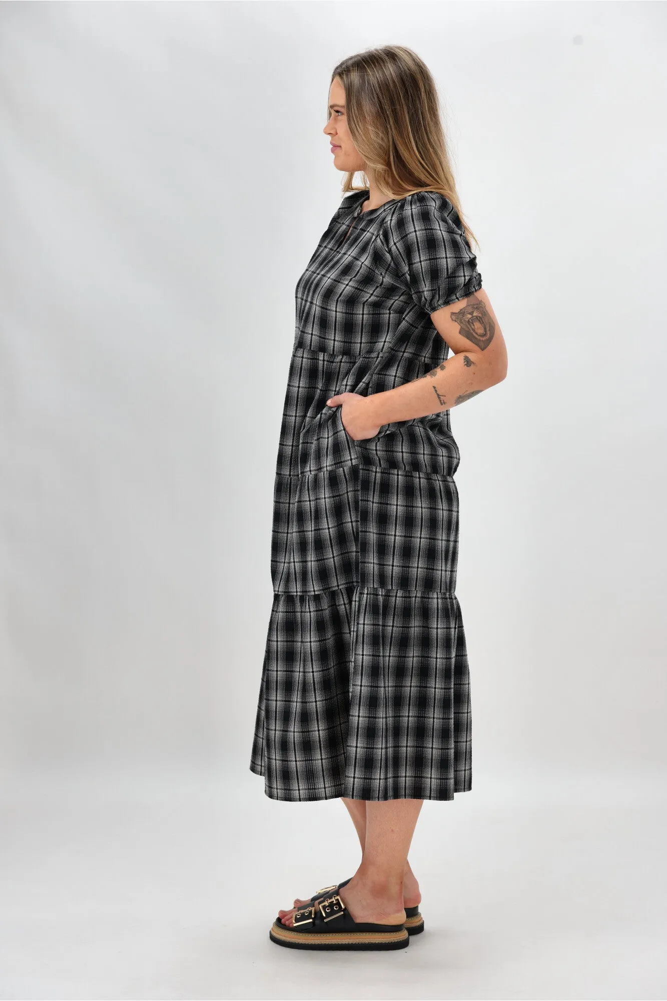 Shine On Label Rita Midi Dress Black Check sold by Shine On product image thumbnail 5