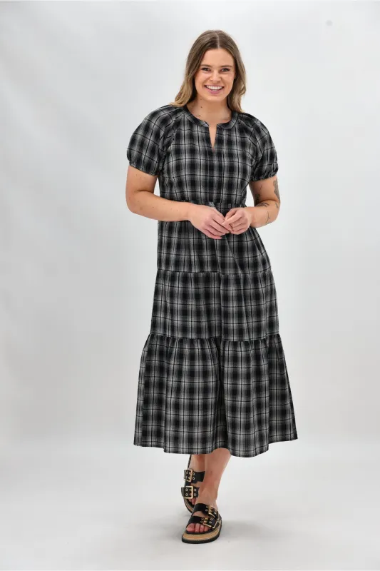 Shine On Label Rita Midi Dress Black Check sold by Shine On