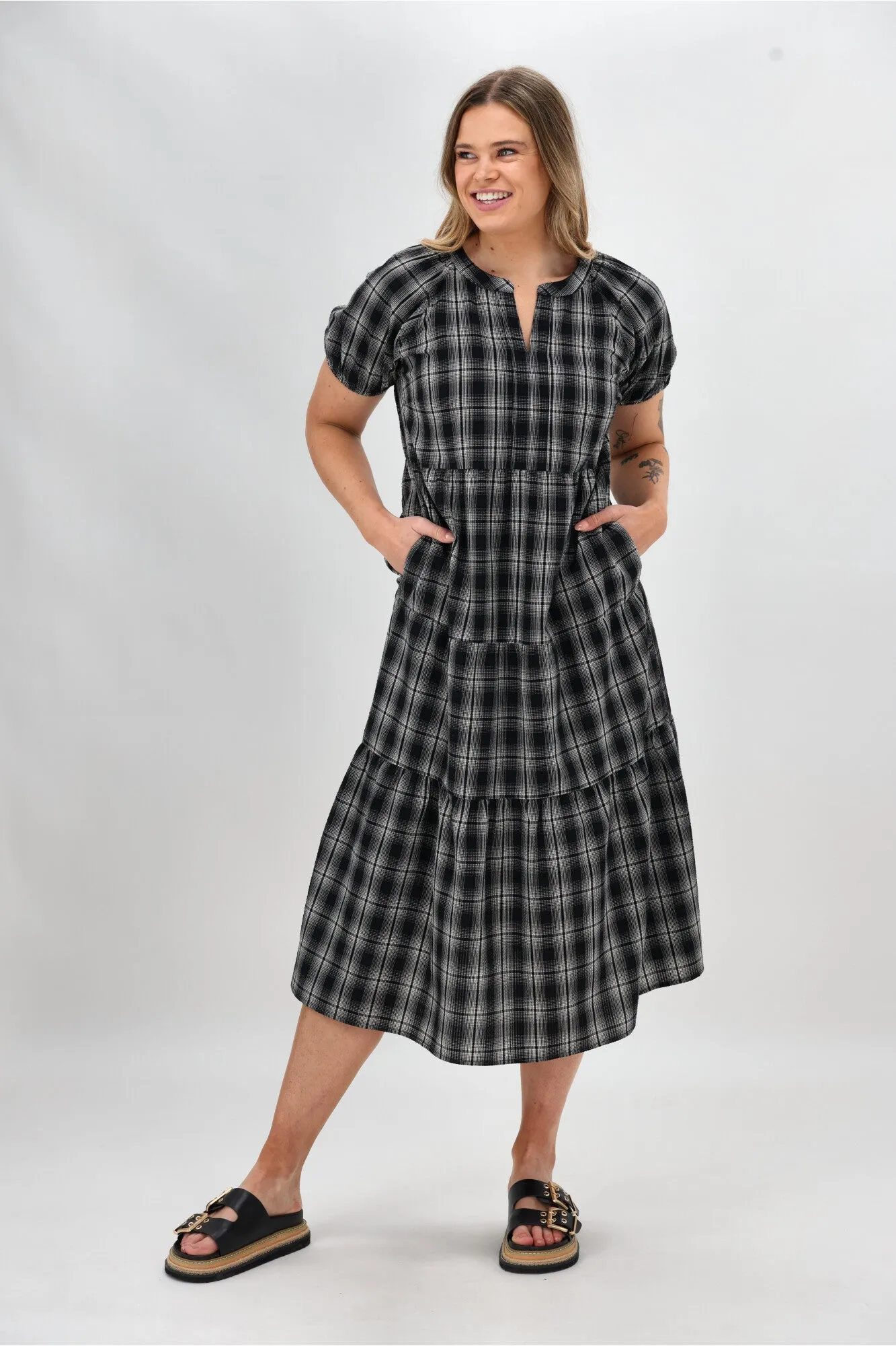 Shine On Label Rita Midi Dress Black Check sold by Shine On product image thumbnail 4