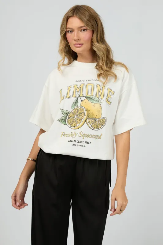 Jorge Limone Tee Vintage White made by Shine On
