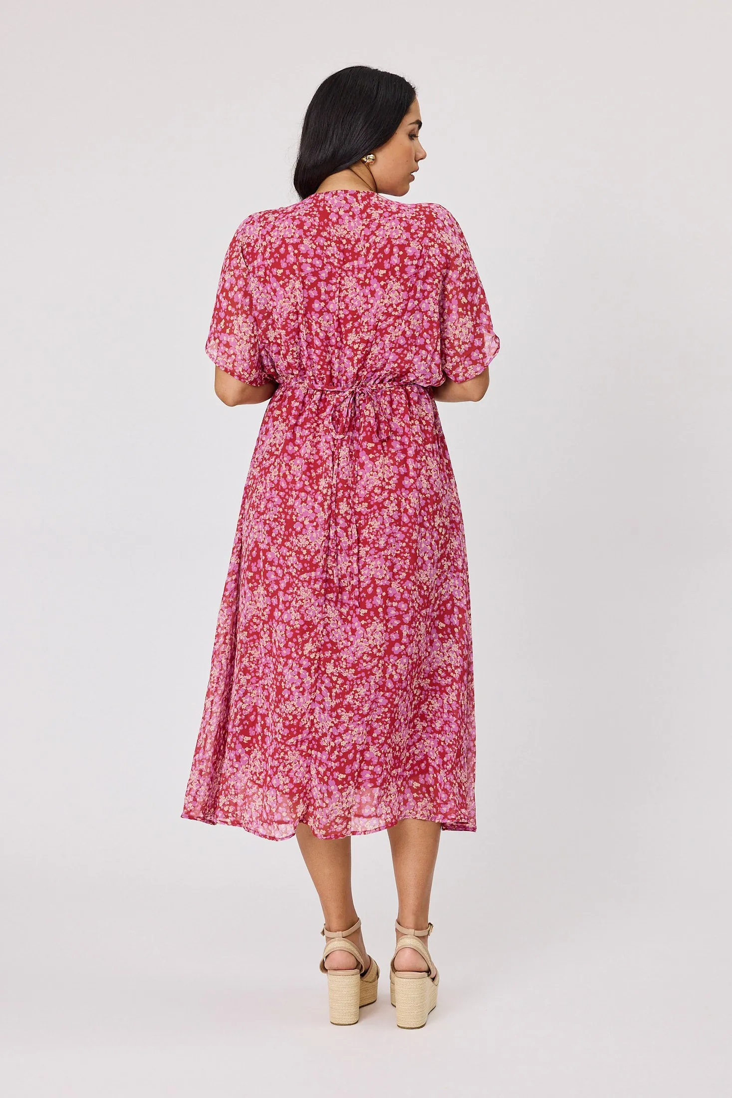 Gloss The Label Jordyn Empire Line Dress Red Pink Floral sold by Shine On product image thumbnail 3